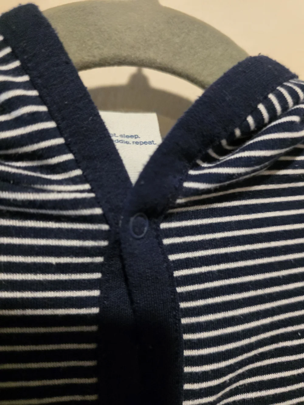 Old Navy Striped Navy & White Hooded Baby Jacket 18-24 Months